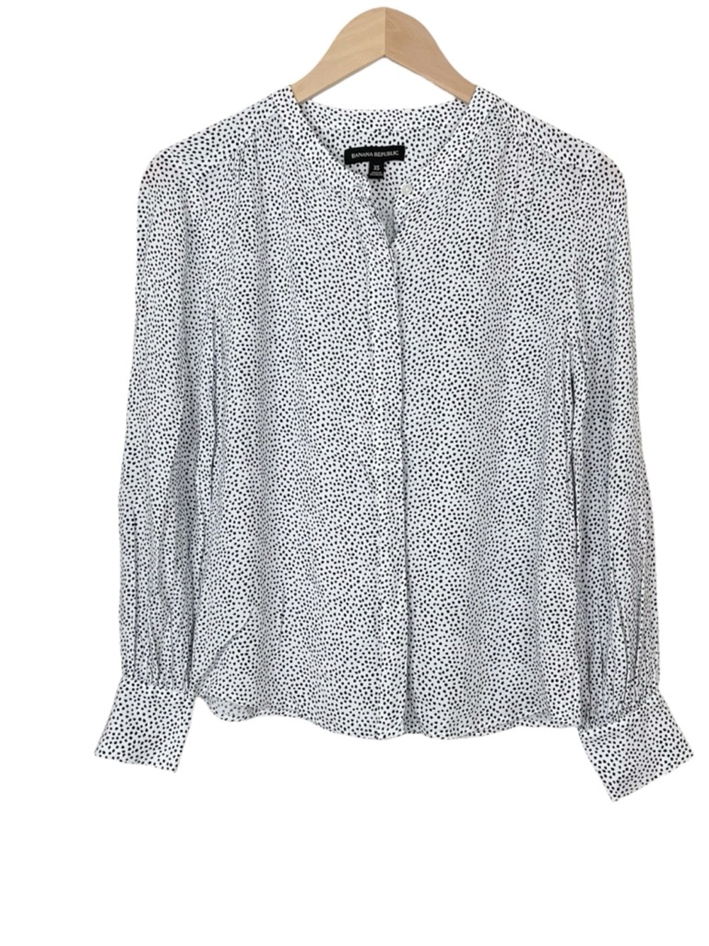 Banana Republic Essential Blouse White Mini Dot Size XS